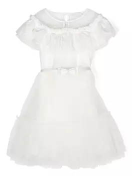 Monnalisa платье с оборками, белый