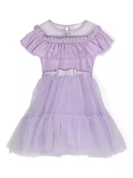 Monnalisa платье с оборками, фиолетовый