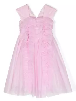 Monnalisa платье с оборками и блестками, розовый