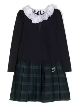 Monnalisa платье с оборками на воротнике, синий