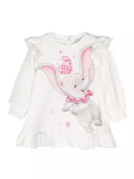 Monnalisa платье с оборками x Disney, белый