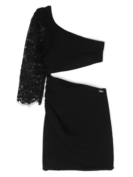 Monnalisa платье с одним рукавом, черный