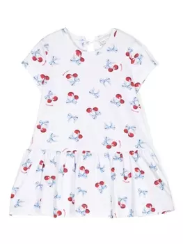 Monnalisa платье с принтом, белый