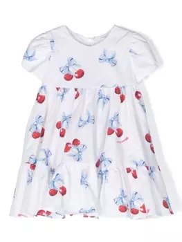 Monnalisa платье с принтом, белый