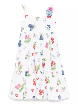 Monnalisa платье с принтом, белый