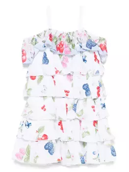 Monnalisa платье с принтом, белый