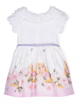 Monnalisa платье с принтом Rapunzel, белый