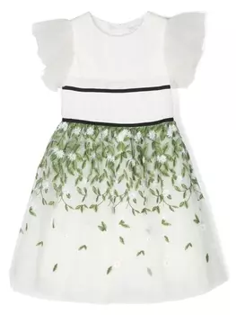 Monnalisa платье с вышивкой, белый