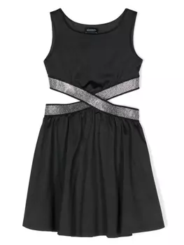 Monnalisa платье со стразами и вырезами, черный