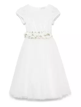 Monnalisa платье со вставками, белый