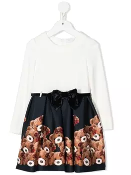 Monnalisa платье Teddy Bear, белый