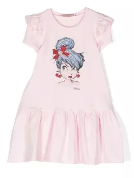 Monnalisa платье Tinkerbell с заниженной талией, розовый