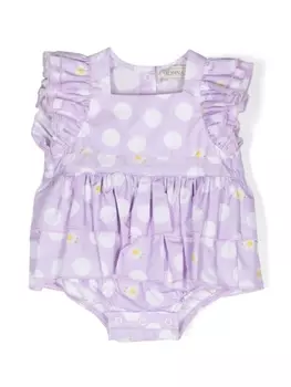 Monnalisa платье в горох, фиолетовый