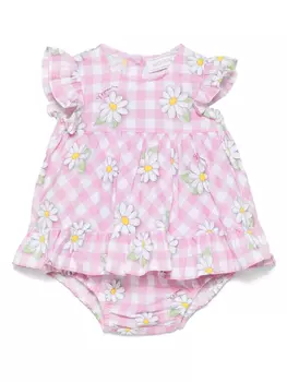 Monnalisa платье в клетку гингем, розовый