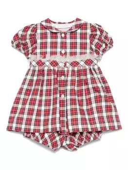 Monnalisa платье в клетку тартан, красный