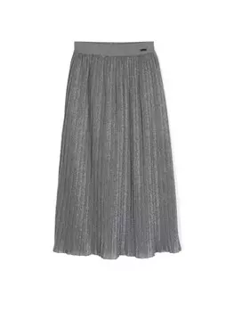 Monnalisa плиссированная юбка миди с люрексом, серый
