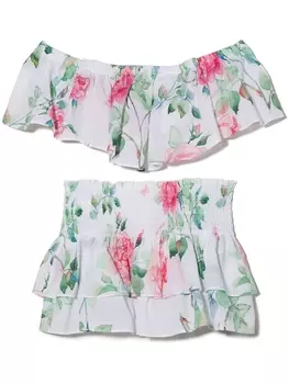 Monnalisa пляжный комплект с принтом, белый