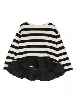 Monnalisa полосатая футболка с длинными рукавами, черный