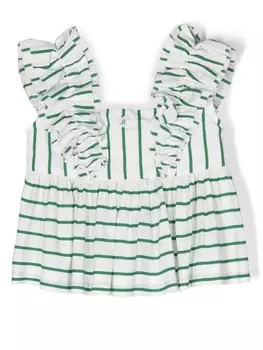 Monnalisa полосатый топ с оборками, белый