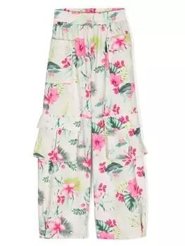 Monnalisa прямые брюки с принтом, зеленый