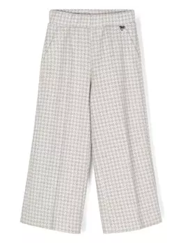 Monnalisa прямые брюки в ломаную клетку, белый