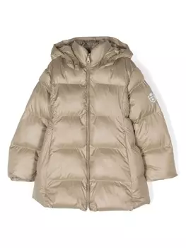 Monnalisa пуховик с капюшоном, нейтральный цвет