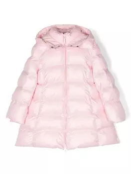 Monnalisa пуховик с капюшоном, розовый