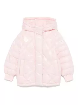 Monnalisa пуховик с капюшоном, розовый