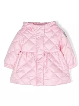 Monnalisa пуховик с нашивкой-логотипом, розовый