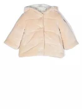 Monnalisa пуховик с нашивкой, нейтральный цвет