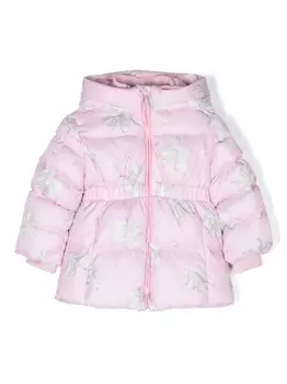 Monnalisa пуховик с принтом, розовый