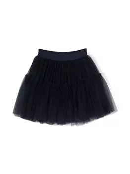 Monnalisa пышная юбка из тюля с логотипом, синий