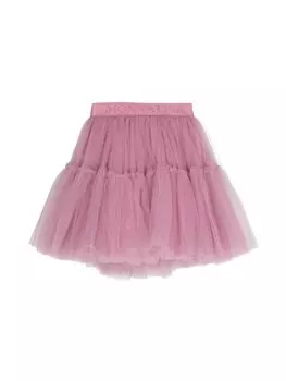 Monnalisa пышная юбка из тюля с жаккардовым логотипом, розовый