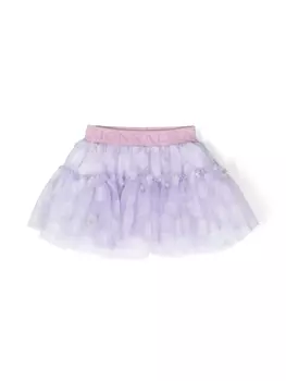 Monnalisa пышная юбка с логотипом, фиолетовый
