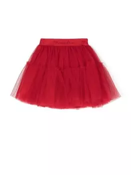Monnalisa пышная юбка с логотипом, красный
