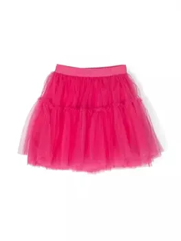 Monnalisa пышная юбка с логотипом, розовый