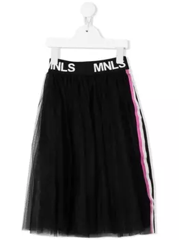 Monnalisa пышная юбка с полосками и логотипом, черный