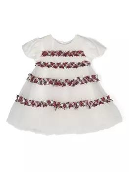 Monnalisa пышное платье из тюля со сборками, белый