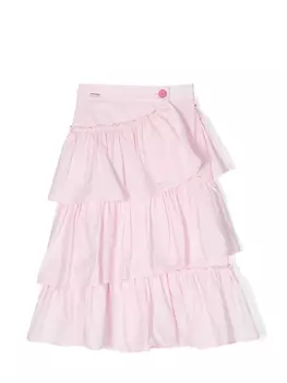 Monnalisa ярусная юбка миди, розовый