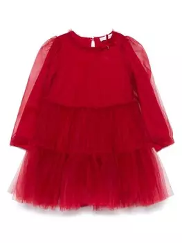 Monnalisa ярусная юбка с тюлем, красный