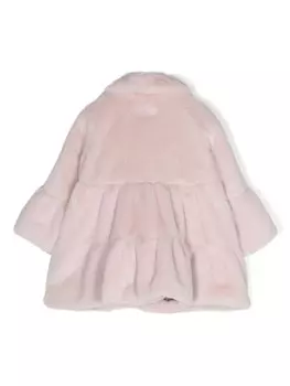 Monnalisa расклешенная шуба из искусственного меха, розовый