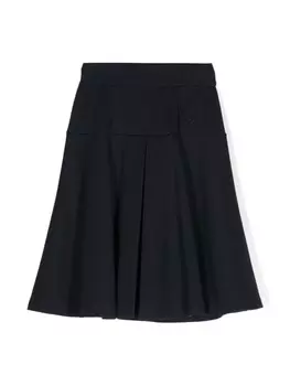 Monnalisa расклешенная юбка с вышитым логотипом, синий