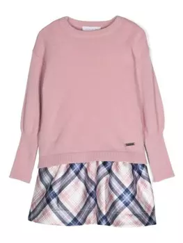 Monnalisa расклешенное платье мини, розовый