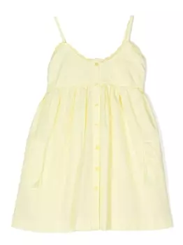 Monnalisa расклешенное платье на пуговицах, желтый