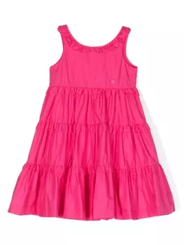 Monnalisa расклешенное платье с оборками, розовый