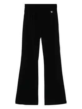 Monnalisa расклешенные бархатные брюки, черный