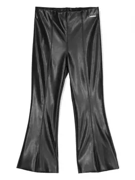 Monnalisa расклешенные брюки с логотипом, черный