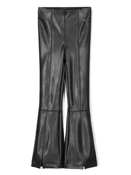 Monnalisa расклешенные брюки с нашивкой-логотипом, черный