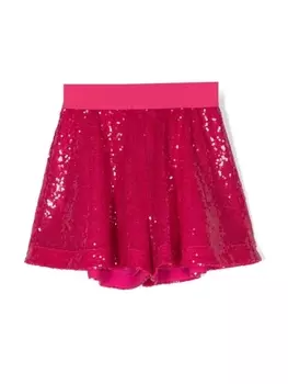 Monnalisa расклешенные шорты с пайетками, розовый
