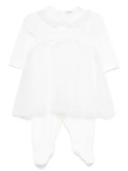 Monnalisa ромпер из тюля пуэн-деспри, белый